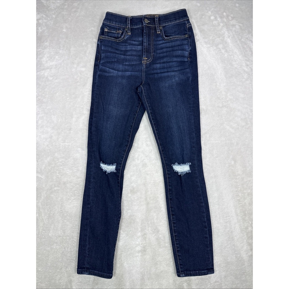 7 FOR ALL MANKIND HIGH WAIST ANKLE GWENEVERE Women Size 25 Distressed (24X26)